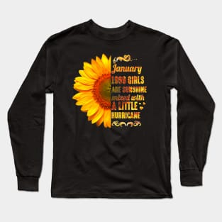 January Girls 1969 Shirt 50th Birthday Sunflower T Shirt Long Sleeve T-Shirt